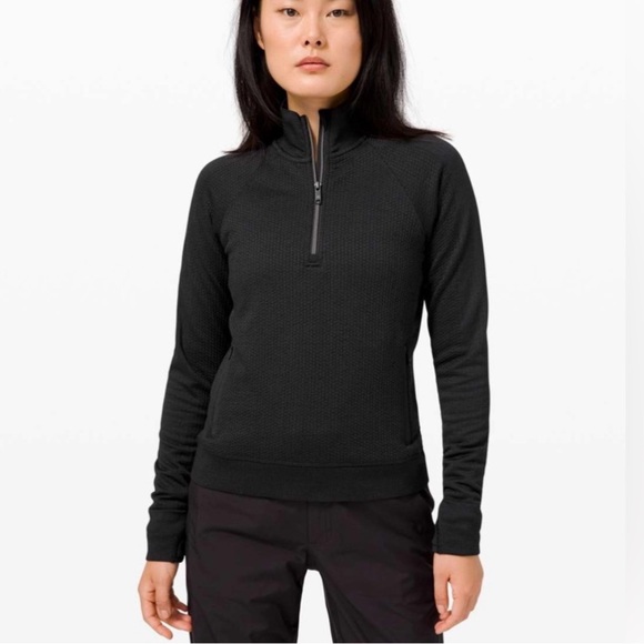 NWT Lululemon Black Engineered Warmth 1/2 Zip Pullover Size 4 - Picture 1 of 8